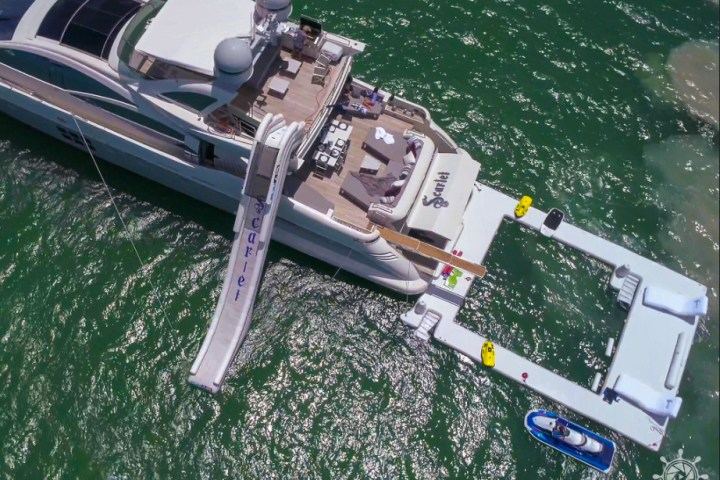 Overhead view of one of our 103' Azimut - Yacht Rental in Miami, Florida