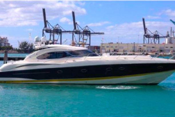 60' Predator - Yacht Rental in Hollywood, Florida docking at Miami Beach Marina.