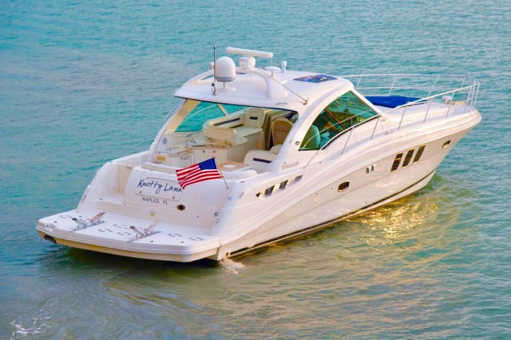 51' SeaRay - Yacht Rental in Miami Beach, Florida on anchor during a charter.