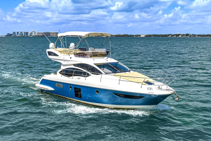 Our Miami charter boat at Venetian Marina on charter near Miami Beach.